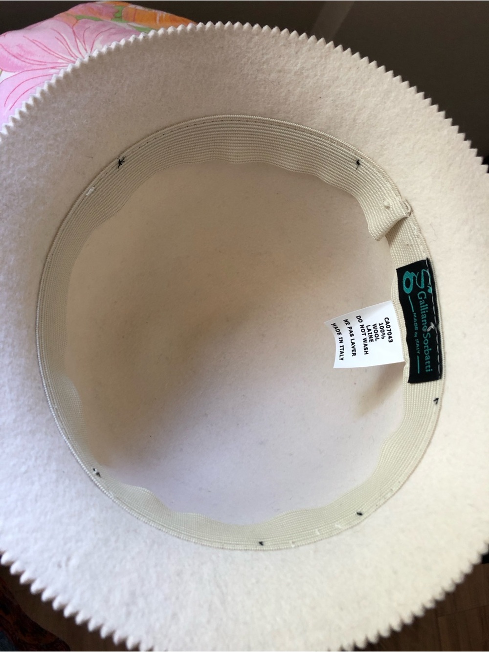 🍦Vintage Bucket Hat Cloche Galliano Sorbatti Made in Italy Real Fur Pom - Picture 12 of 13